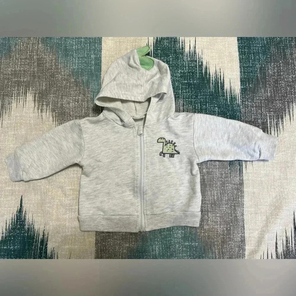 Mini Bean green and gray dinosaur set baby boy sweats fall winter (Size 3/6 M) - Picture 4 of 8